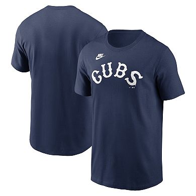 Men's Nike Navy Chicago Cubs Cooperstown Wordmark T-Shirt