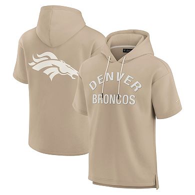 Unisex Fanatics Signature Khaki Denver Broncos Elements Super Soft Fleece Short Sleeve Pullover Hoodie