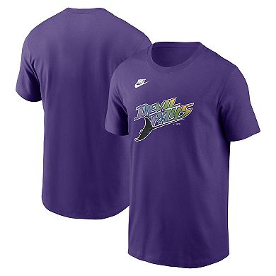 Men's Nike Purple Tampa Bay Rays Cooperstown Collection Team Logo T-Shirt
