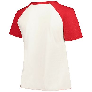 Women's Soft as a Grape White Philadelphia Phillies Plus Size Baseball Raglan T-Shirt