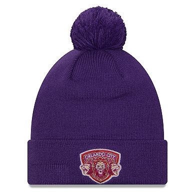 Men's New Era  Purple Orlando City SC Jersey Hook Cuff Knit Hat with Pom