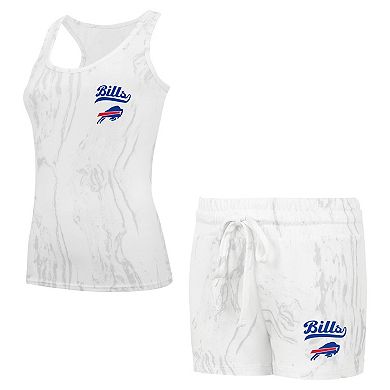 Women's Concepts Sport White Buffalo Bills Plus Size Quartz Tank Top & Shorts Set