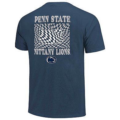Women's Navy Penn State Nittany Lions Comfort Colors Checkered Mascot T-Shirt