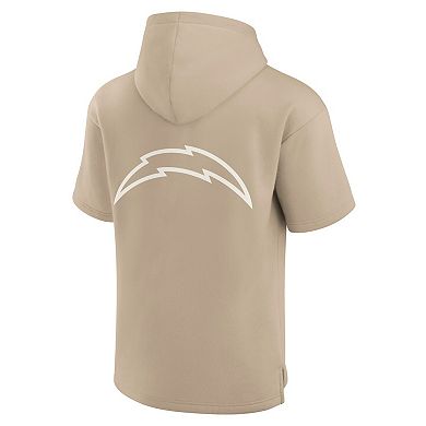 Unisex Fanatics Signature Khaki Los Angeles Chargers Elements Super Soft Fleece Short Sleeve Pullover Hoodie