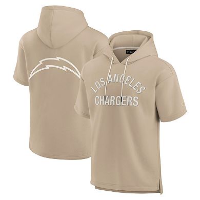 Unisex Fanatics Signature Khaki Los Angeles Chargers Elements Super Soft Fleece Short Sleeve Pullover Hoodie