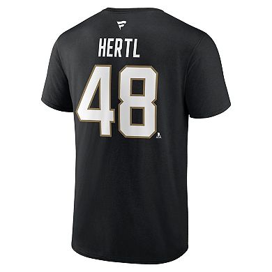 Men's Fanatics Branded Tomas Hertl Black Vegas Golden Knights Authentic Stack Name & Number T-Shirt