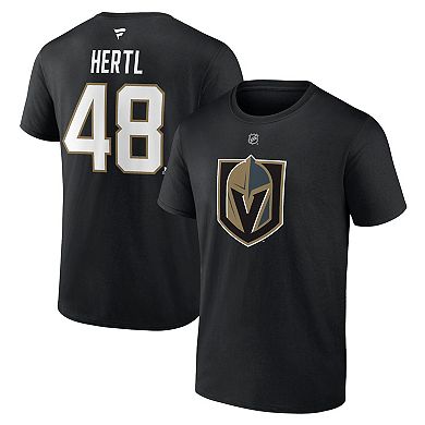 Men's Fanatics Branded Tomas Hertl Black Vegas Golden Knights Authentic Stack Name & Number T-Shirt