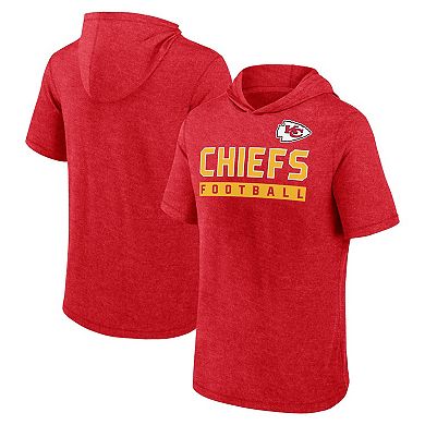 Men's Fanatics Branded Red Kansas City Chiefs Short Sleeve Pullover Hoodie