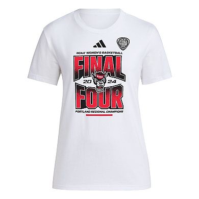 Women's adidas White NC State Wolfpack 2024 NCAA Women's Basketball Tournament March Madness Final Four Locker Room T-Shirt