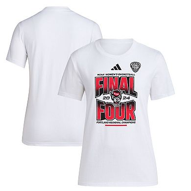Women's adidas White NC State Wolfpack 2024 NCAA Women's Basketball Tournament March Madness Final Four Locker Room T-Shirt