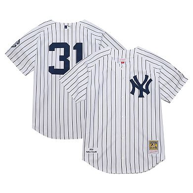 Men's Mitchell & Ness Ichiro Suzuki White New York Yankees 2014 Cooperstown Collection Authentic Throwback Jersey