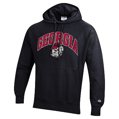 Men's Champion Black Georgia Bulldogs Vault Late Night Reverse Weave Pullover Hoodie