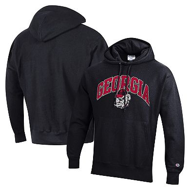 Men's Champion Black Georgia Bulldogs Vault Late Night Reverse Weave Pullover Hoodie