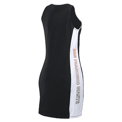 Women's WEAR by Erin Andrews Black San Francisco Giants Color Block Quarter-Zip Sleeveless Dress