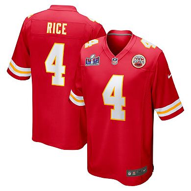 Men's Nike Rashee Rice Red Kansas City Chiefs Super Bowl LVIII Game Jersey