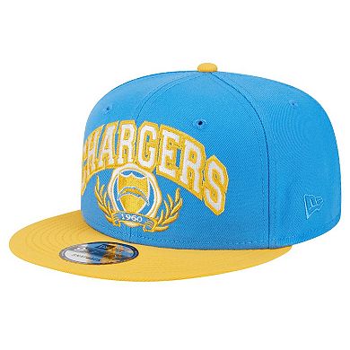Men's New Era Powder Blue/Gold Los Angeles Chargers Team Establish 9FIFTY Snapback Hat