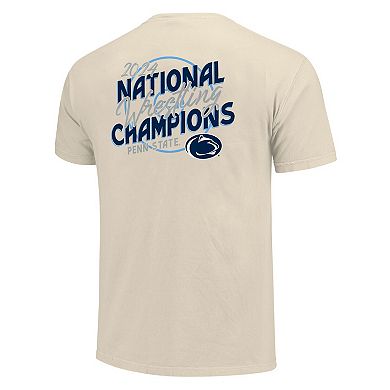 Men's  Natural Penn State Nittany Lions 2024 NCAA Wrestling National Champions Comfort Colors Script T-Shirt