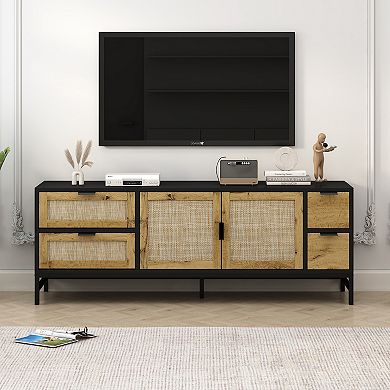 Merax Elegant Rattan Tv Stand