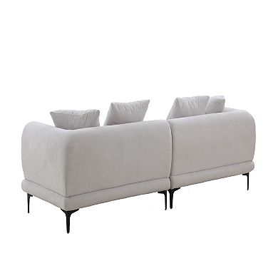 F.C Design Modern Sofa Couch 4-Seater Fabric Sofa for Livingroom Office