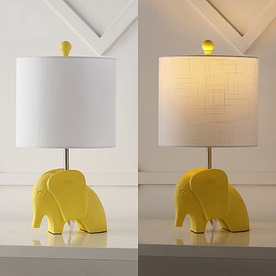 Koda 17.5" Eclectic Southwestern Resin/iron Elephant Led Kids' Table Lamp, Yellow