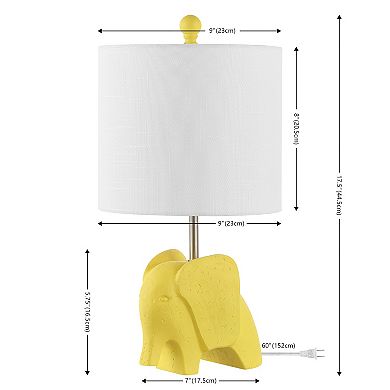 Koda 17.5" Eclectic Southwestern Resin/iron Elephant Led Kids' Table Lamp, Yellow