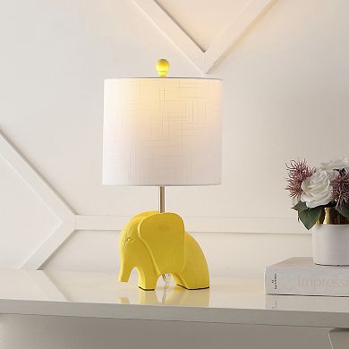 Koda 17.5" Eclectic Southwestern Resin/iron Elephant Led Kids' Table Lamp, Yellow