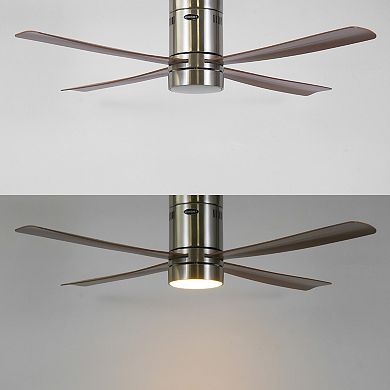 52" 1-light Iron/acrylic Mobile-app/remote-controlled 6-speed Integrated Led Ceiling Fan