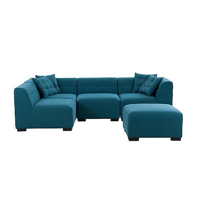 F.C Design Sectional Sofa with Removable Ottoman Green