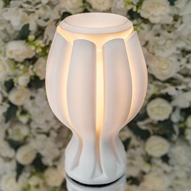 Flower 13" Tropical Coastal Plant-based Pla 3d Printed Dimmable Led Table Lamp, White