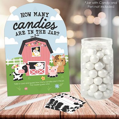 Big Dot Of Happiness Girl Farm Animals - How Many Candies Game - Candy Guessing Game