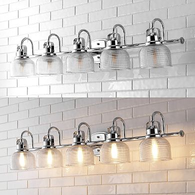 Virginia 42.75" 5-light Metal/glass Led Vanity Light, Chrome