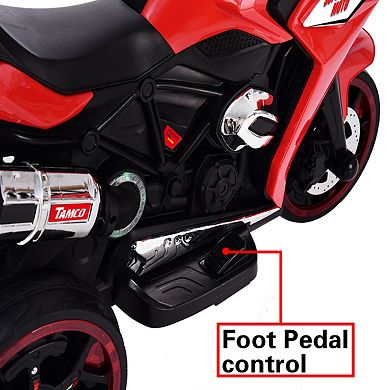 F.c Design 12v Kids Electric Motorcycle With Three Lighting Wheels - Rechargeable Motor Bike