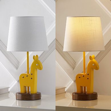 17.5" Mid-century Vintage Iron/resin Giraffe Led Kids' Table Lamp, Phone Stand, Usb Charging Port