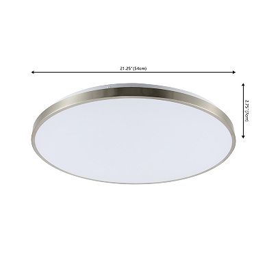 Astrid 21.25" 1-light Modern Minimalist Iron Circle Integrated Led Flush Mount, Brushed Nickel