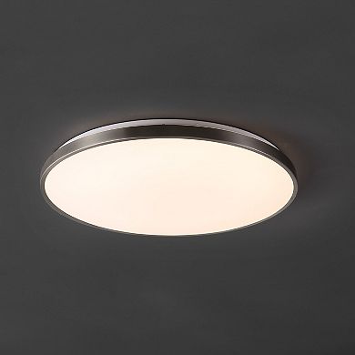 Astrid 21.25" 1-light Modern Minimalist Iron Circle Integrated Led Flush Mount, Brushed Nickel