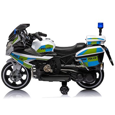 F.c Design Kids Ride On Police Motorcycle 12v Electric For Toddler Forward/reverse Music