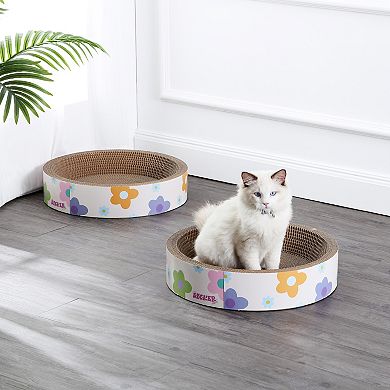 Daisy 18.13" Modern Cardboard Bowl Cat Scratcher With Catnip