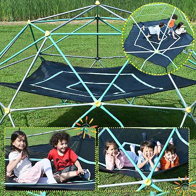 F.c Design 13ft Geometric Dome Climber Kids Climbing Tower W/ Canopy Uv Resistant Supporting 1000lbs