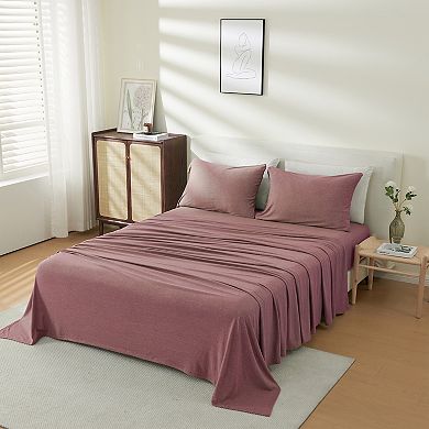 Madelinen® Cotton Blend Heathered Jersey Knit Sheet Set