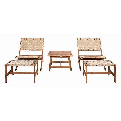 Safavieh Darryl Outdoor 5-pc. Chair, Stool & Table Set