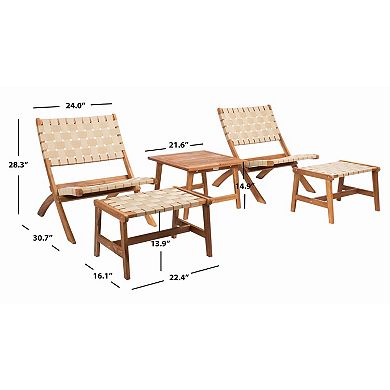 Safavieh Darryl Outdoor 5-pc. Chair, Stool & Table Set