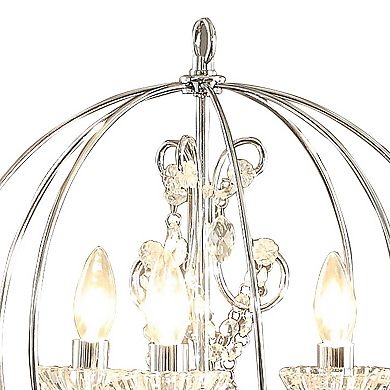 Shine 31 Inch Table Lamp, Chandelier Style, Crystal And Metal, Chrome