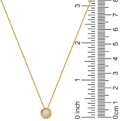10k Gold Genuine Opal Bezel Necklace