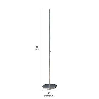 Fizo 60 Inch Floor Lamp, Led Light, Metal Base With Touch Switch, Chrome