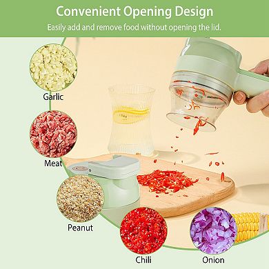 4-in-1 Handheld Electric Vegetable Cutter And Food Processor