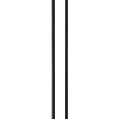 Pin 59 Inch Floor Lamp, Drum Shade, Metal Base, Accent Round Base, Black