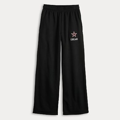 Juniors' Harper & Ivy Logo Wide Leg Sweatpants