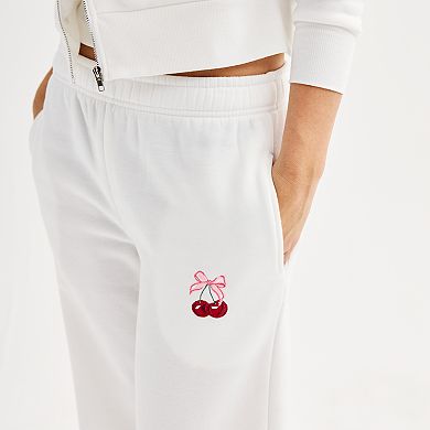 Juniors' Harper & Ivy Logo Wide Leg Sweatpants