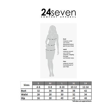 Women's 24Seven Comfort Short Sleeve Tie Waist Midi Dress
