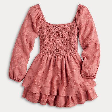 Juniors' Harper & Ivy Long Sleeve Dress Romper